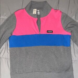 VICTORIA SECRET PINK Pink and Blue Colorblock Pullover